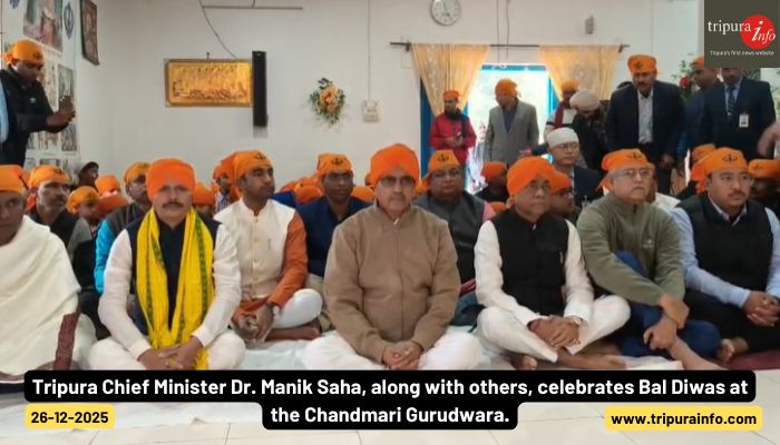 Tripura Chief Minister Dr. Manik Saha, along with others, celebrates Bal Diwas at the Chandmari Gurudwara.