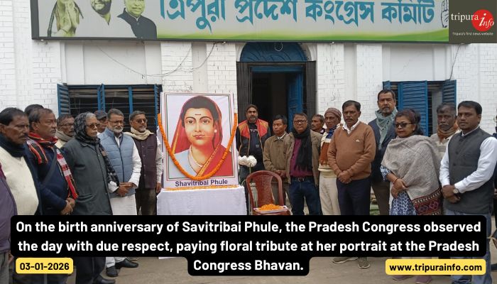 On the birth anniversary of Savitribai Phule, the Pradesh Congress observed the day with due respect, paying floral tribute at her portrait at the Pradesh Congress Bhavan.