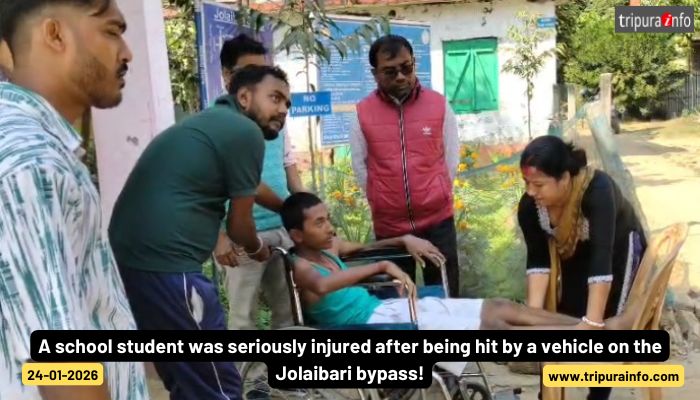 A school student was seriously injured after being hit by a vehicle on the Jolaibari bypass!