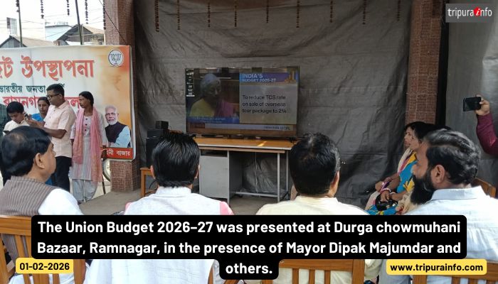 The Union Budget 2026–27 was presented at Durga chowmuhani Bazaar, Ramnagar, in the presence of Mayor Dipak Majumdar and others.