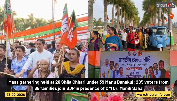 Mass gathering held at 28 Shila Chhari under 39 Manu Banakul; 205 voters from 65 families join BJP in presence of CM Dr. Manik Saha