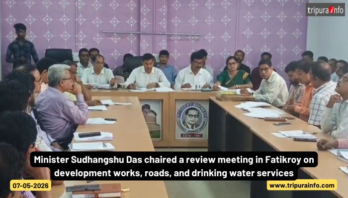 Minister Sudhangshu Das chaired a review meeting in Fatikroy on development works, roads, and drinking water services.