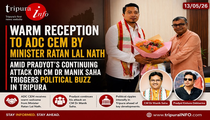 Warm Reception to ADC CEM by Minister Ratan Lal Nath Amid Pradyot’s Continuing Attack on CM Dr Manik Saha Triggers Political Buzz in Tripura

