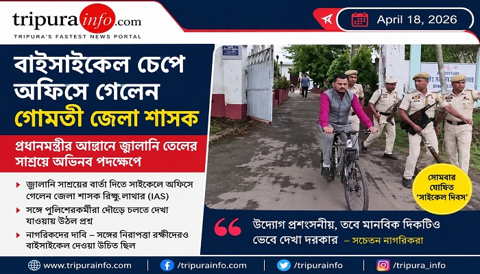 Gomati District Magistrate Cycles to Office in Fuel-Saving Initiative, Sparks Debate Over Security Staff Treatment