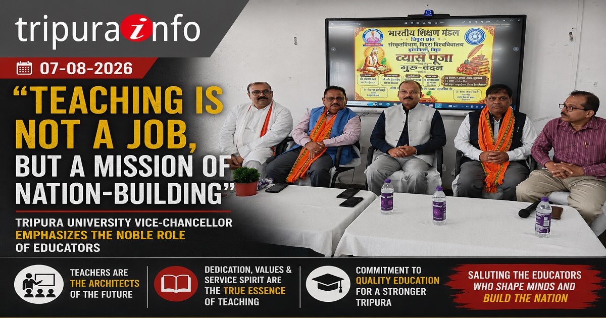 “Teaching is not a job, but a mission of nation-building”: Tripura University Vice-Chancellor
