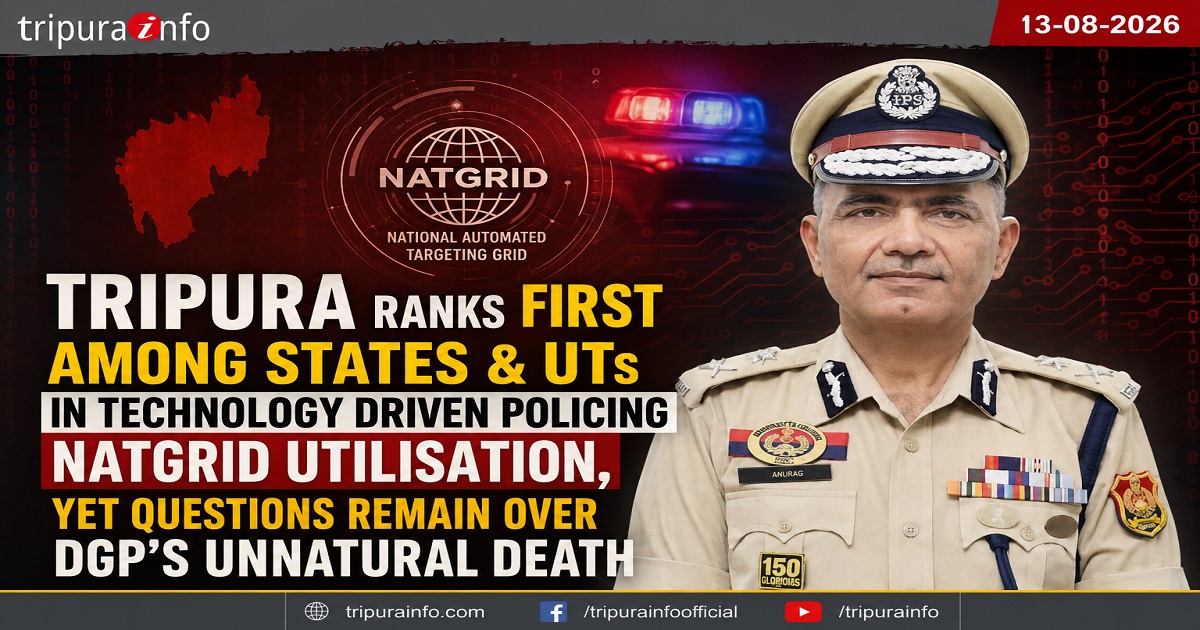 Tripura Ranks First Among States and UTs in Technology Driven Policing NATGRID Utilisation, Yet Questions Remain Over DGP’s Unnatural Death