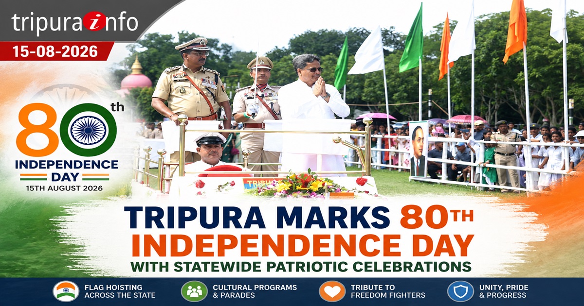 Tripura Marks 80th Independence Day with Statewide Patriotic Celebrations
