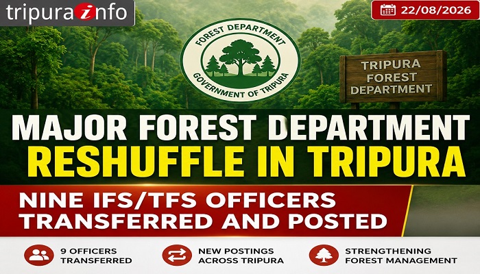 Major Forest Department Reshuffle in Tripura: Nine IFS/TFS Officers Transferred and Posted