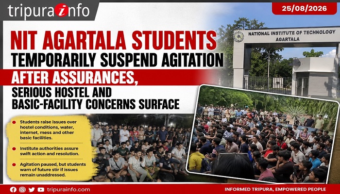 NIT Agartala Students Temporarily Suspend Agitation After Assurances, Serious Hostel and Basic-Facility Concerns Surface