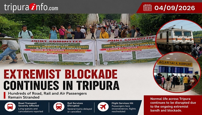 Extremist Blockade Continues in Tripura as Hundreds of Road, Rail and Air Passengers Remain Stranded