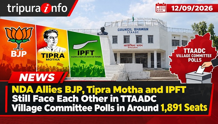 NDA Allies BJP, Tipra Motha and IPFT Still Face Each Other in TTAADC Village Committee Polls in Around 1,891 Seats