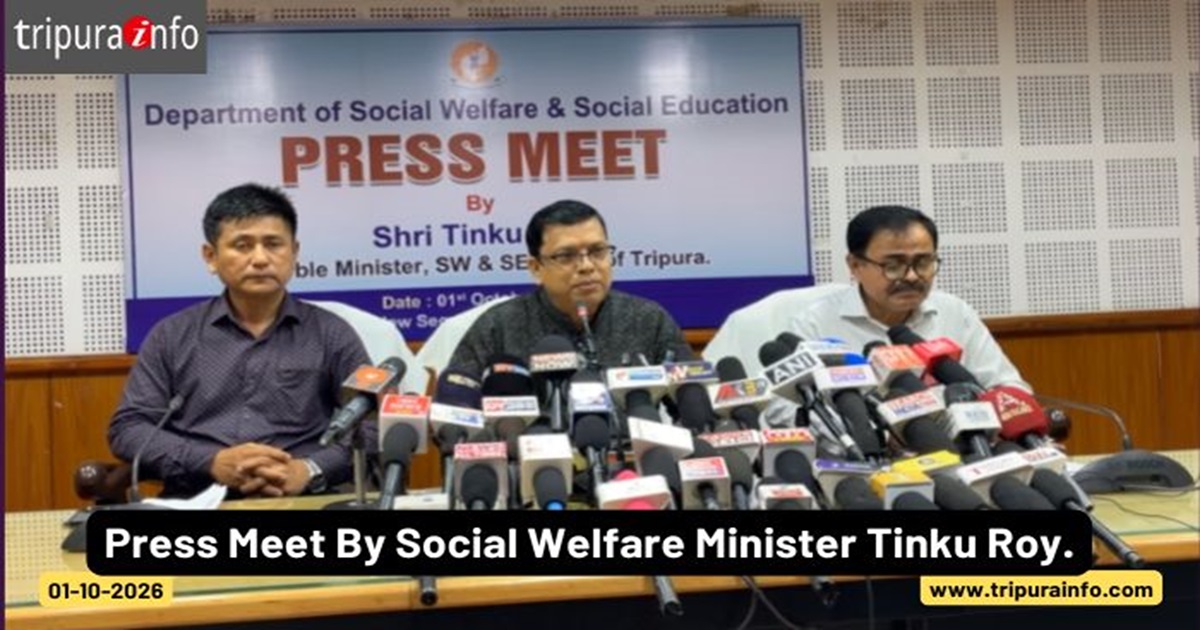 Press Meet By Social Welfare Minister Tinku Roy