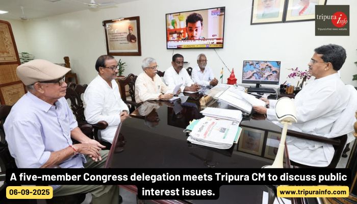 A five-member Congress delegation meets Tripura CM to discuss public interest issues.