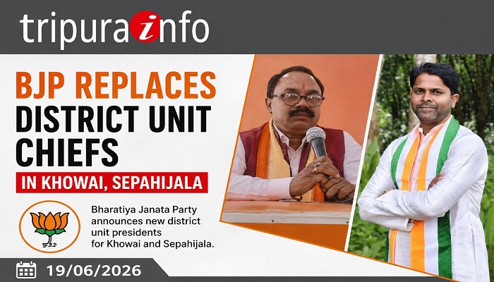 BJP replaces district unit chiefs in Khowai, Sepahijala