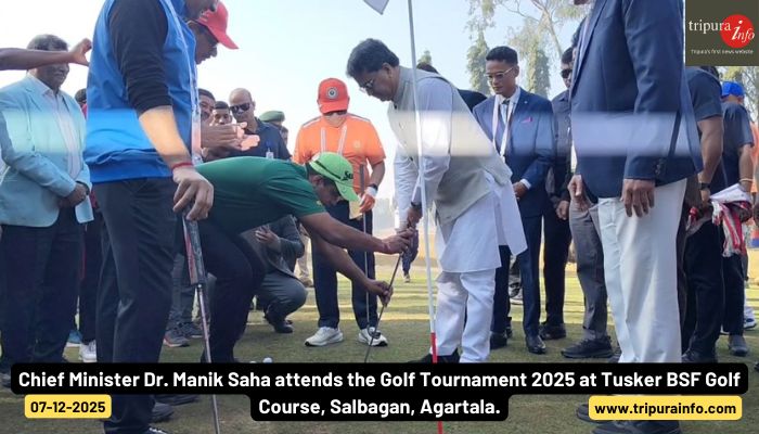 Chief Minister Dr. Manik Saha attends the Golf Tournament 2025 at Tusker BSF Golf Course, Salbagan, Agartala.
