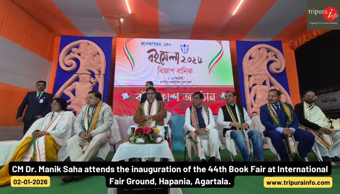 CM Dr. Manik Saha attends the inauguration of the 44th Book Fair at International Fair Ground, Hapania, Agartala.