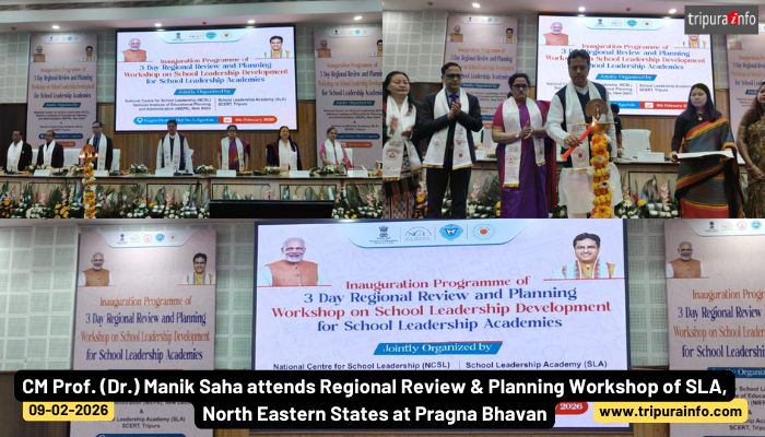 CM Prof. (Dr.) Manik Saha attends Regional Review & Planning Workshop of SLA, North Eastern States at Pragna Bhavan.