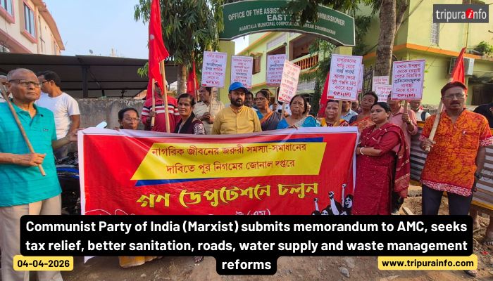 Communist Party of India (Marxist) submits memorandum to AMC, seeks tax relief, better sanitation, roads, water supply and waste management reforms.