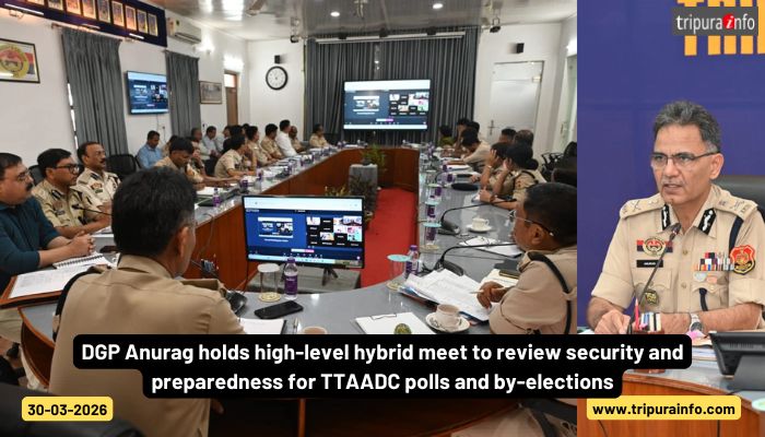 DGP Anurag holds high-level hybrid meet to review security and preparedness for TTAADC polls and by-elections.