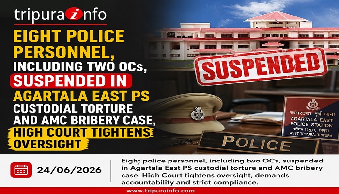 Eight Police Personnel, Including Two OCs, Suspended in Agartala East PS