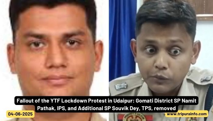 Fallout of the YTF Lockdown Protest in Udaipur: Gomati District SP Namit Pathak, IPS, and Additional SP Souvik Dey, TPS, removed
