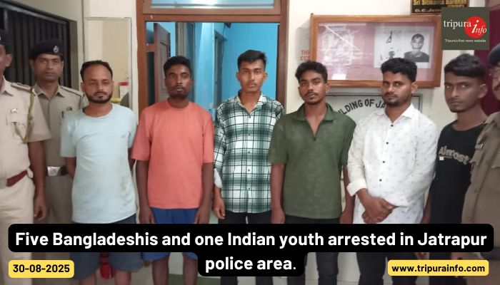 Five Bangladeshis and one Indian youth arrested in Jatrapur police station area.