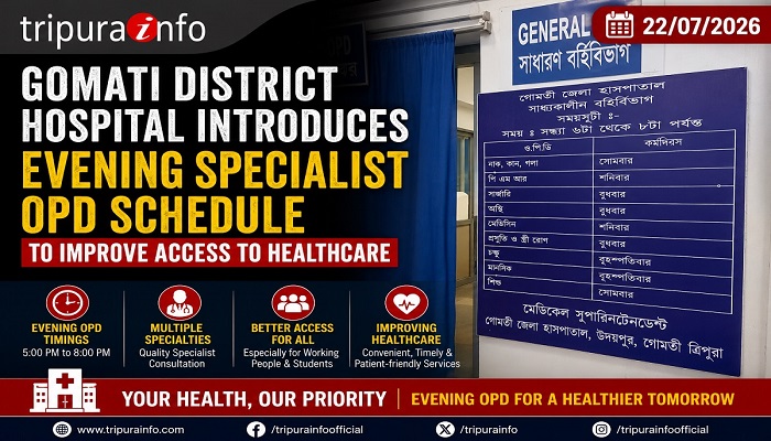 Gomati District Hospital Introduces Evening Specialist OPD Schedule to Improve Access to Healthcare