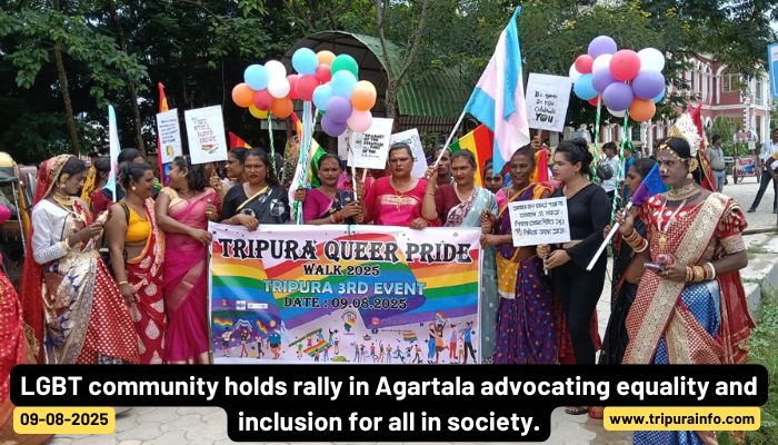 LGBT community holds rally in Agartala advocating equality and inclusion for all in society.