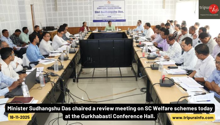 Minister Sudhangshu Das chaired a review meeting on SC Welfare schemes today at the Gurkhabasti Conference Hall.