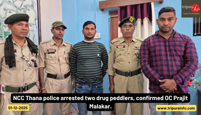 NCC Thana police arrested two drug peddlers, confirmed OC Prajit Malakar.