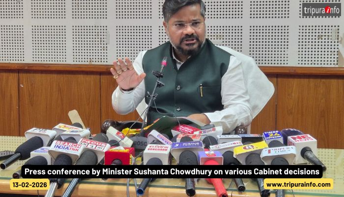 Press conference by Minister Sushanta Chowdhury on various Cabinet decisions.