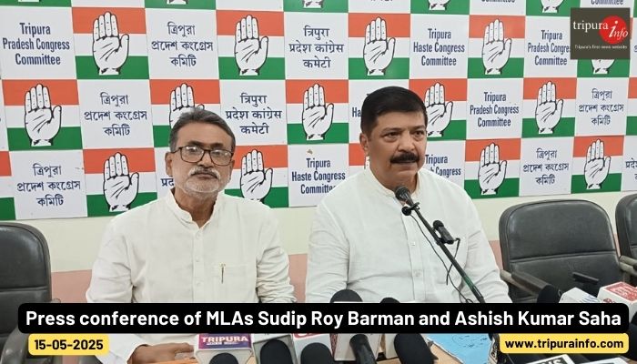 Press conference of MLAs Sudip Roy Barman and Ashish Kumar Saha