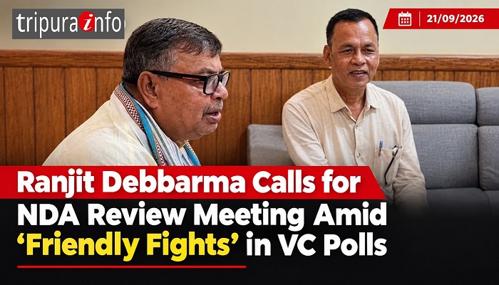 Ranjit Debbarma Calls for NDA Review Meeting Amid ‘Friendly Fights’ in VC Polls