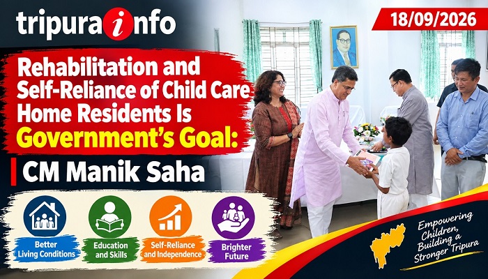 Rehabilitation and Self-Reliance of Child Care Home Residents Is Government’s Goal: CM Manik Saha