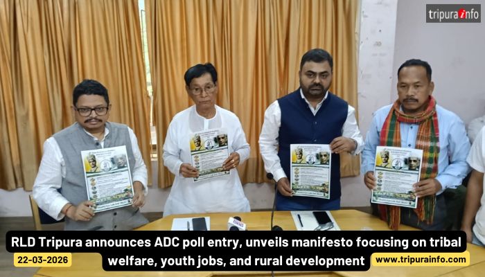 RLD Tripura announces ADC poll entry, unveils manifesto focusing on tribal welfare, youth jobs, and rural development.