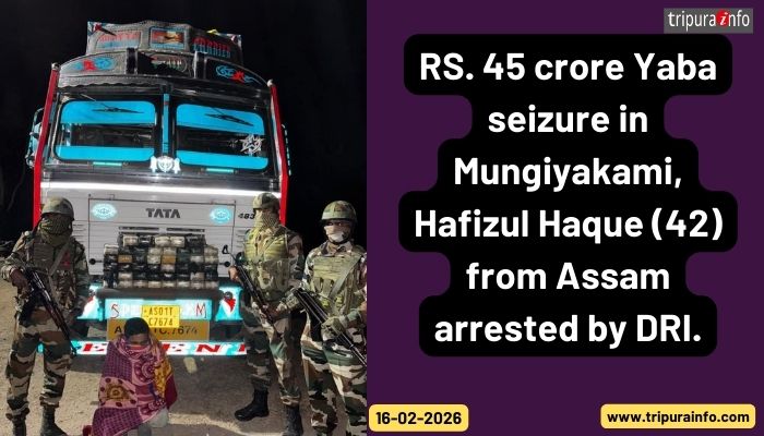 RS. 45 crore Yaba seizure in Mungiyakami, Hafizul Haque (42) from Assam  arrested by DRI.
