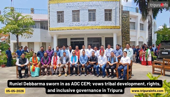 Runiel Debbarma sworn in as ADC CEM; vows tribal development, rights, and inclusive governance in Tripura.
