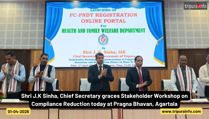 Shri J.K Sinha,Chief Secretary graces Stakeholder Workshop on Compliance Reduction today at Pragna Bhavan, Agartala.