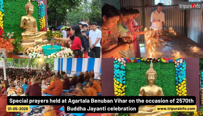 Special prayers held at Agartala Benuban Vihar on the occasion of 2570th Buddha Jayanti celebration.