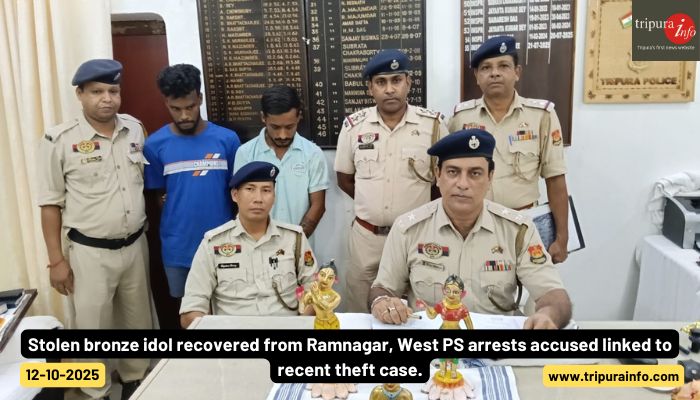 Stolen bronze idol recovered from Ramnagar, West PS arrests accused linked to recent theft case.