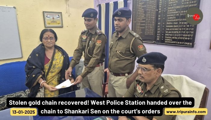 Stolen gold chain recovered! West Police Station handed over the chain to Shankari Sen on the court