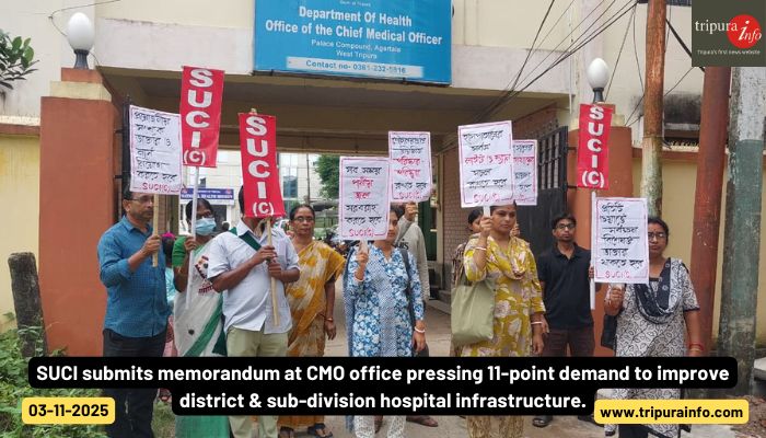 SUCI submits memorandum at CMO office pressing 11-point demand to improve district & sub-division hospital infrastructure.