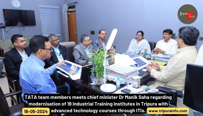 TATA team members meets chief minister Dr Manik Saha regarding modernisation of 19 Industrial Training Institutes in Tripura with advanced technology courses through ITIs.