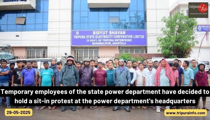 Temporary employees of the state power department have decided to hold a sit-in protest at the power department