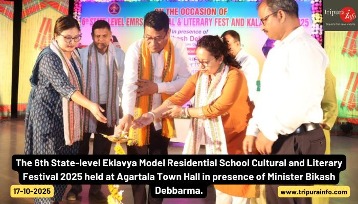 The 6th State-level Eklavya Model Residential School Cultural and Literary Festival 2025 held at Agartala Town Hall in presence of Minister Bikash Debbarma.