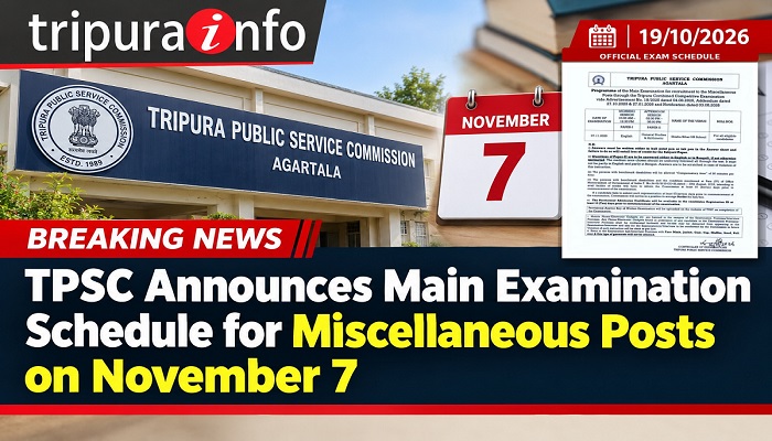 TPSC Announces Main Examination Schedule for Miscellaneous Posts on November 7