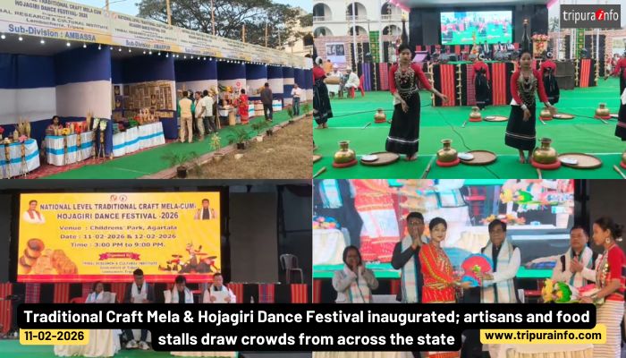 Traditional Craft Mela & Hojagiri Dance Festival inaugurated; artisans and food stalls draw crowds from across the state.