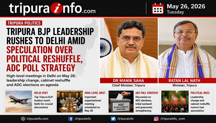 Tripura BJP Leadership Rushes to Delhi Amid Speculation Over Political Reshuffle
