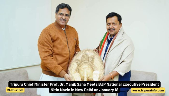 Tripura Chief Minister Prof. Dr. Manik Saha Meets BJP National Executive President Nitin Navin in New Delhi on January 18