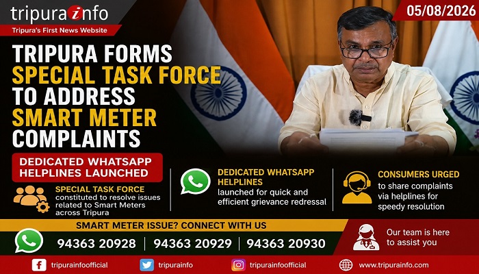 Tripura Forms Special Task Force to Address Smart Meter Complaints, Dedicated WhatsApp Helplines Launched